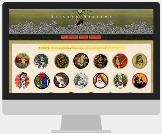 Ein Bildschirm mit einer illustrierten Webseite