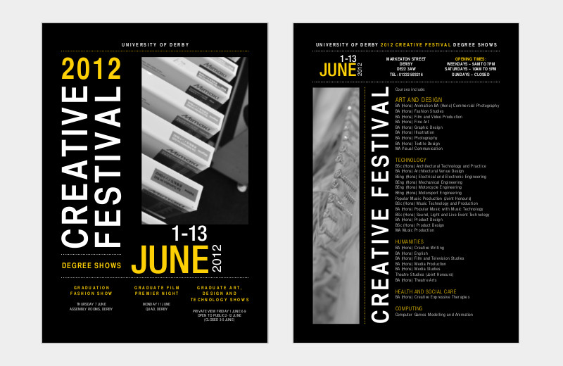University of Derby Degree Show Flyers